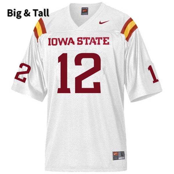 Iowa State Cyclones Men's #12 Easton Dean Nike NCAA Authentic White Big & Tall College Stitched Football Jersey CZ42A16GD